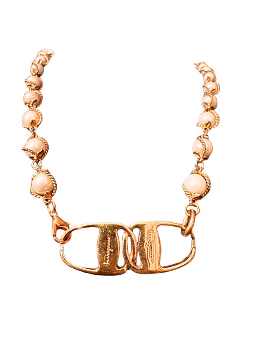Ferragamo Upcycled Caged Pearl Necklace - Picture 8 of 12